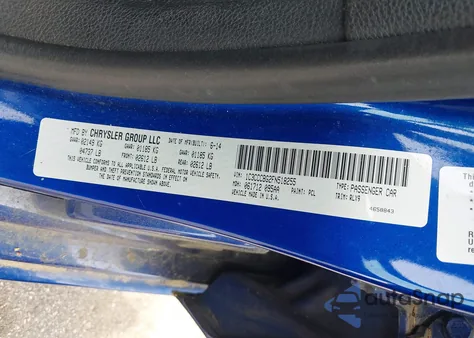 2015 Chrysler 200 S z USA, uszkodzony, nr VIN 1C3CCCBG2FN518255